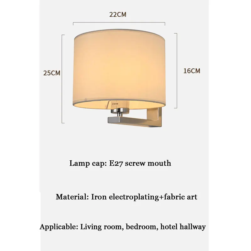 New Hotel Bedside Lamp Reading Lamp Chinese Style Living Room Bedroom Hallway Staircase Wall Lamp Warm Cloth Cover Wall Light