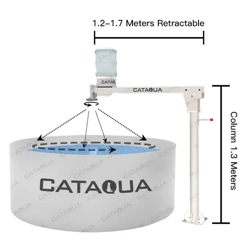 CATAQUA Large Capacity Automatic Fish Feeder Automatic Fish Pond Feeder Automatic Fish Feeder Machinery