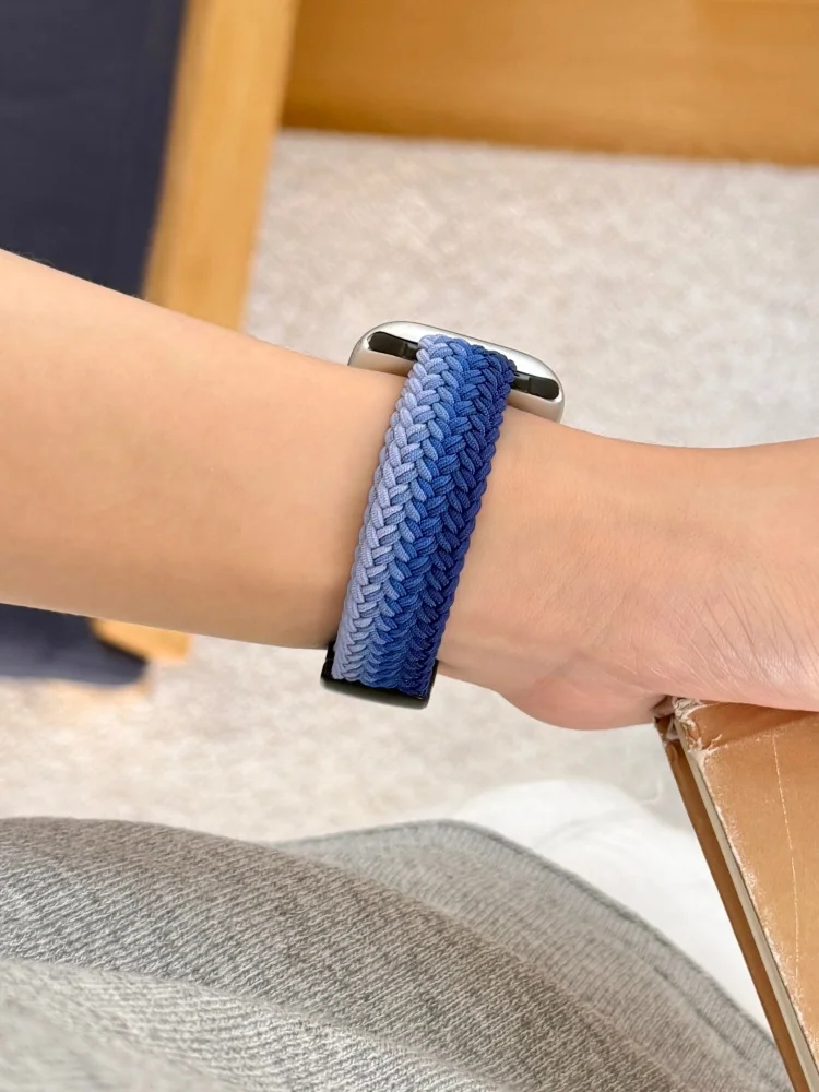 Stripe Woven Nylon Strap for Apple Watch Band 38 42 40 41 44 45 49Ultra Magnetic Buckle Sport Loop for S10/11 42/46mm 9 8 7 6 5