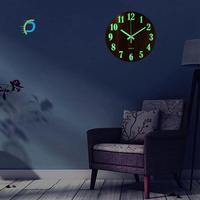 A20Q-5X Luminous Wall Clock,12 Inch Wooden Silent Non-Ticking Kitchen Wall Clocks For Indoor/Outdoor Living Room