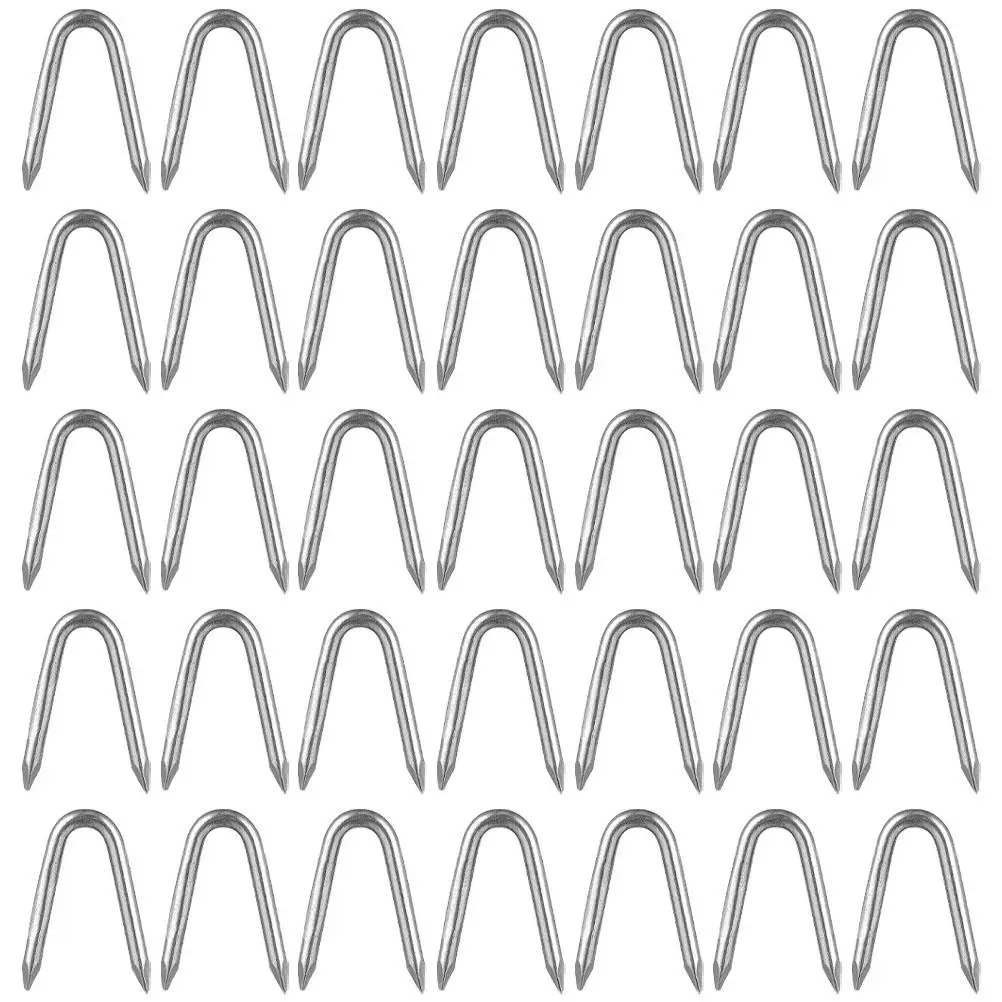 

140 Pcs U-shaped Iron Staples for Fence Wire Fixing Gardening U-nails Heavy-duty Clamps Secure Mesh Hardware