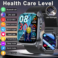 2025 New Micro ECG+PPG Uric Acid Smartwatch For Men Blood Pressure Blood Oxygen Body Analysis Watches Bluetooth Call Smart Watch