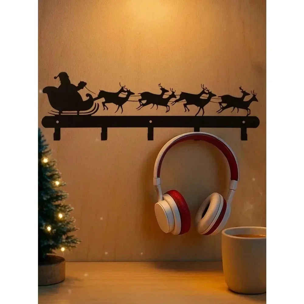 CIFBUY Vintage Santa Sleigh Reindeer Metal Wall Art Rustic Farmhouse Christmas Decor Living Room Bedroom Holiday Home Decor Gift