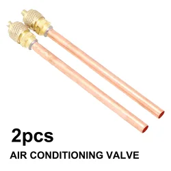 2pcs Air Conditioner Refrigeration Access Valves 3.4 Mpa Copper Tube Filling Parts For Air Conditioners Refrigeration Compressor