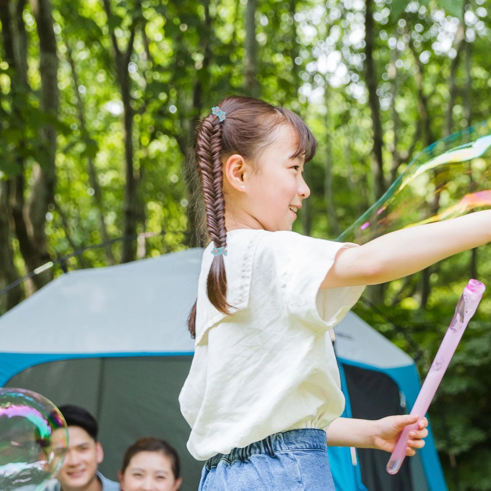 

10Pcs Girls Hairbands Resin Flower Elastic Ponytail Holders Random Color Stretchy Ponytail Rubber Bands Hair Tie