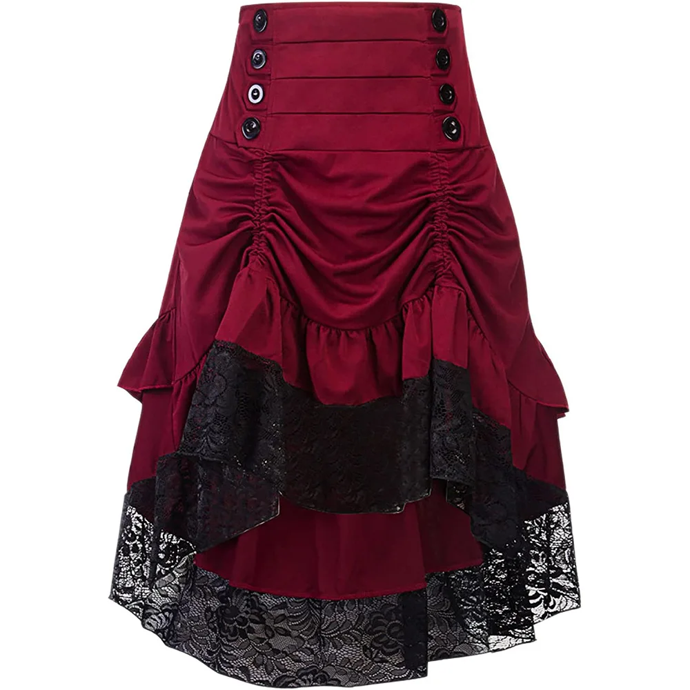 

Europe And America Medieval Retro Gothic Steampunk Irregular Skirt