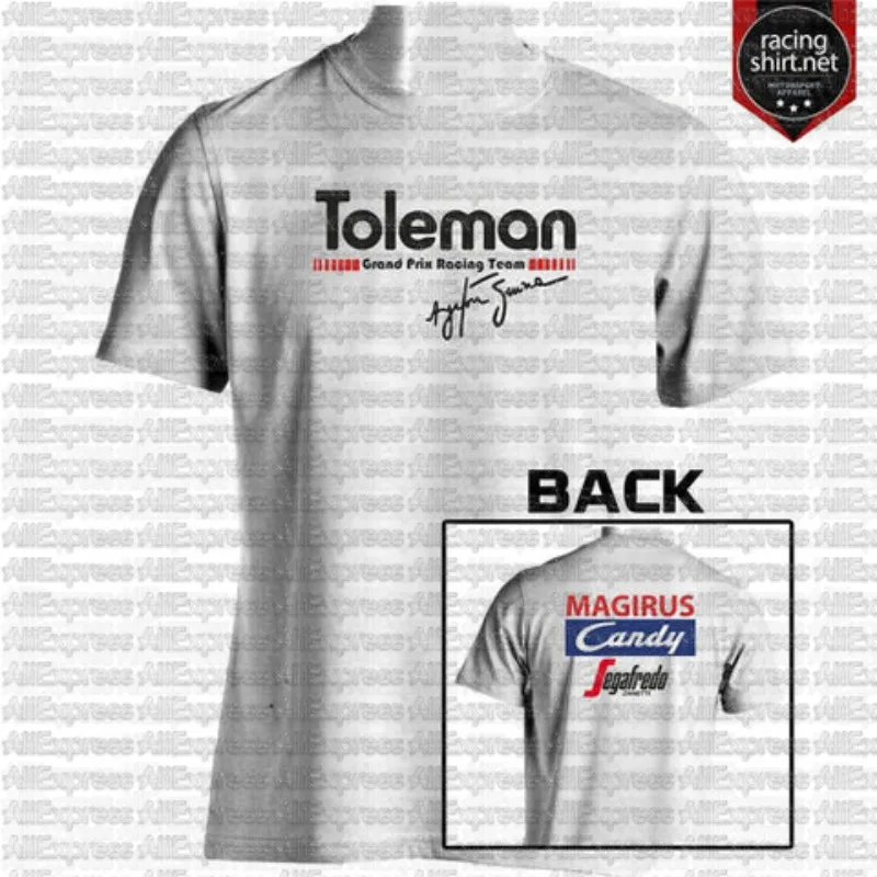 

TOLEMAN_TG184_ Ретро _ F1_ Айртон Сенна _ Футболка для гонок на мотоциклах с коротким рукавом Мужская и женская Спорт на открытом воздухе Досуг