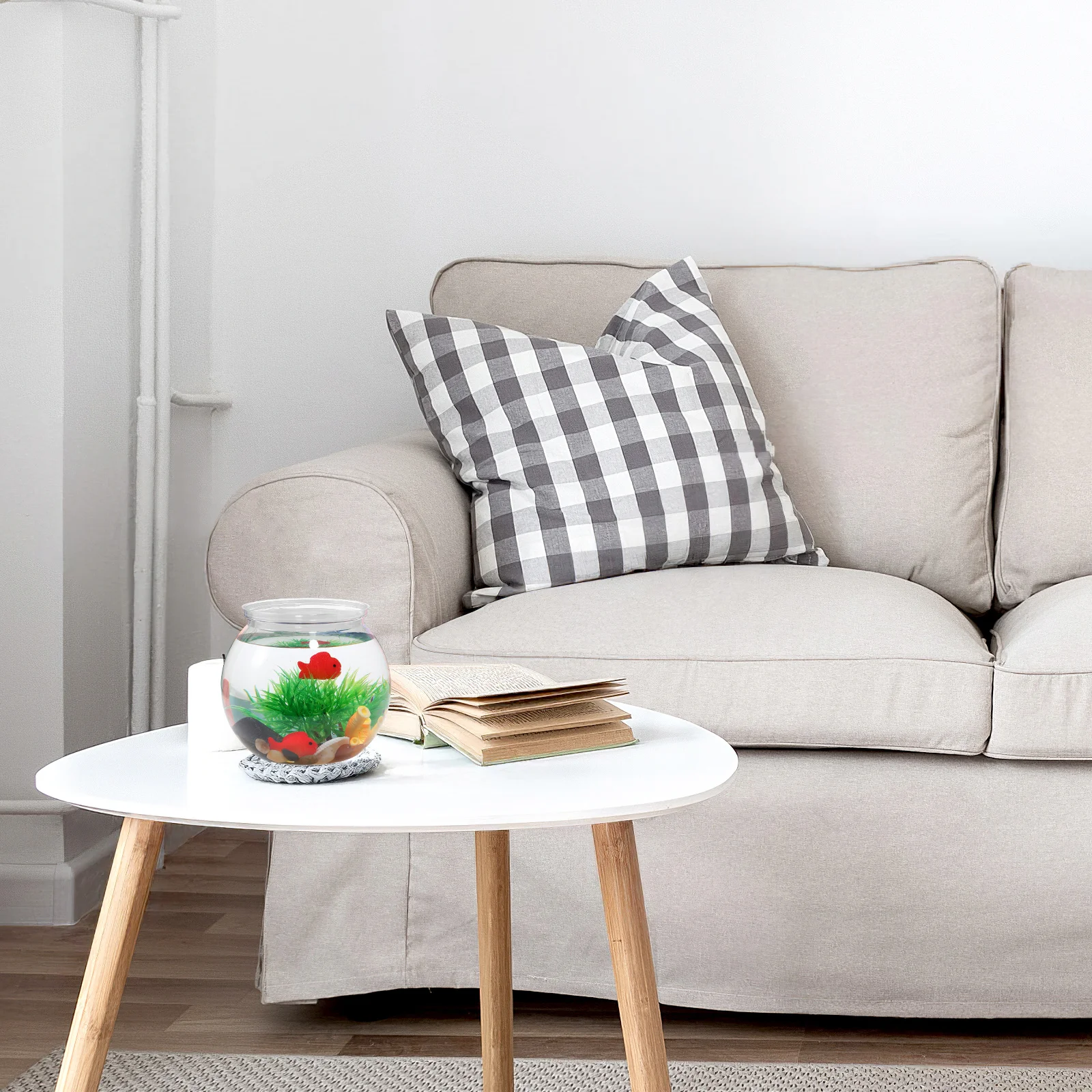 

6Pcs Transparent Plastic Fish Tanks Golden Decorative Vase for Home Office Fish Bowl Decorative Vase Plant Storage Pot