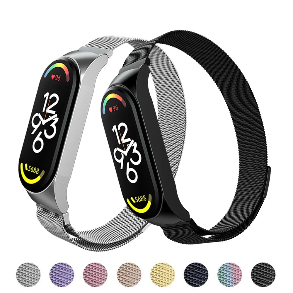 Milanese gelang logam Xiaomi, untuk Xiaomi Mi Band 7 6 tali Correa Mi band 4 stainless steel miband6 band4 untuk Xiaomi mi band 5 3 4 6 7