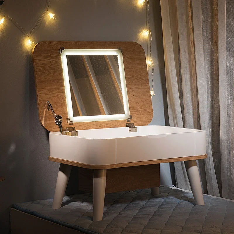 

Internet celebrity Nordic bay window dresser ins style modern simple bedroom small apartment multi-functional dressing table wit