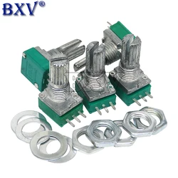 Potenciómetro de sellado de amplificador con interruptor de Audio, eje de 3 pines, 15mm, 5K, 10K, 20K, 50K, 100K, 500K, B5K, RK097N, 5K, lote de 5 unidades