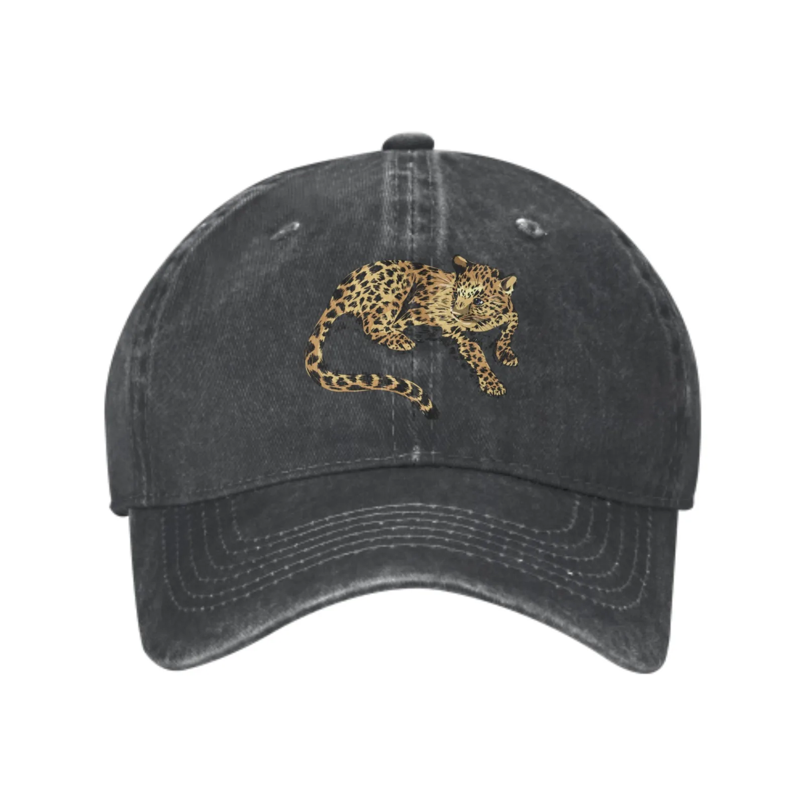 Wildlife Jaguar Retro Cotton Washed Denim Baseball Hats Spring Summer Men Women Adjustable Streetwear Sun Hats Casual Hip Hop