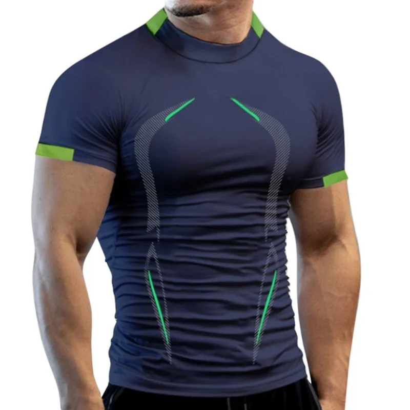 Fitness Gym T Shirt Men Quick Dry Running Shirt Compression Sport Shirt Male Gym Workout Sport Short Sleeve Summer T-shirt Men