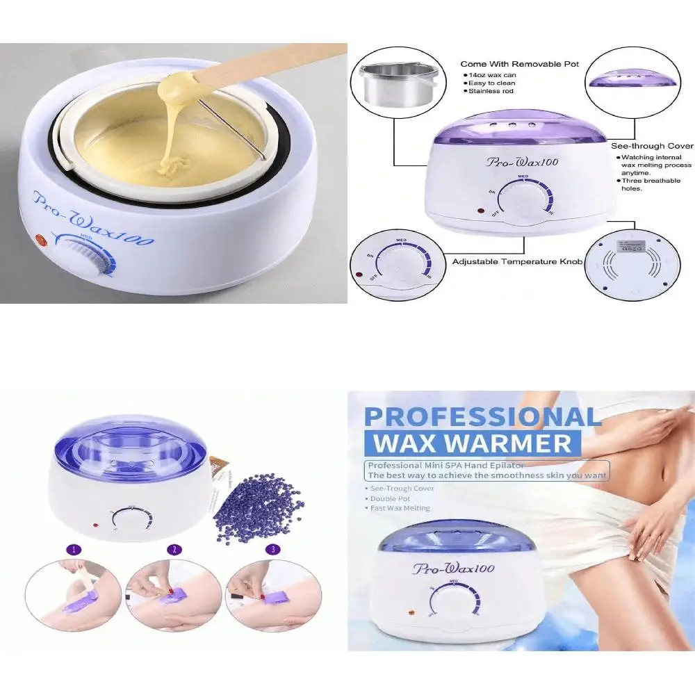 왁싱 키트, 무통 왁스 히터 제모용 왁스 워머 전신, 다리, 얼굴, 눈썹, Wo용 비키니 왁스용 하드 왁스 콩