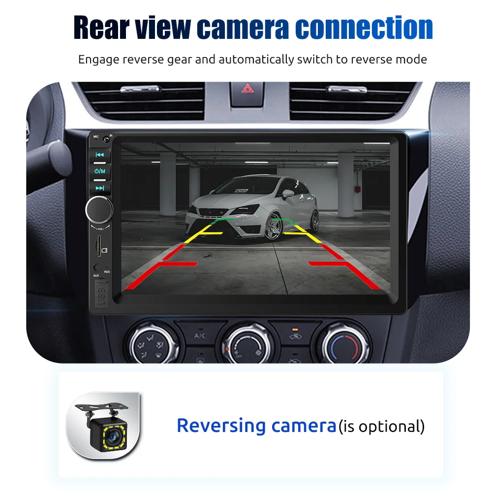 ESSGOO 7 Zoll 1 DIN Universelles Autoradio Stereo Kabelgebundenes Carplay Android Auto Bluetooth TF USB AUX HD Touchscreen Haupteinheit – Detail 12