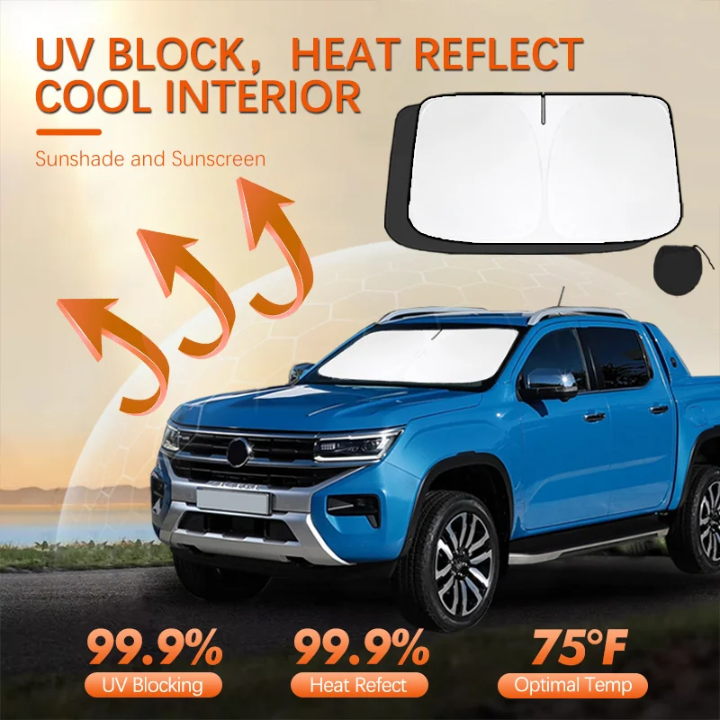 Parasol para Parabrisas Delantero de Volkswagen VW Amarok, Protección Solar UV, Aislamiento Térmico, Accesorios para Auto