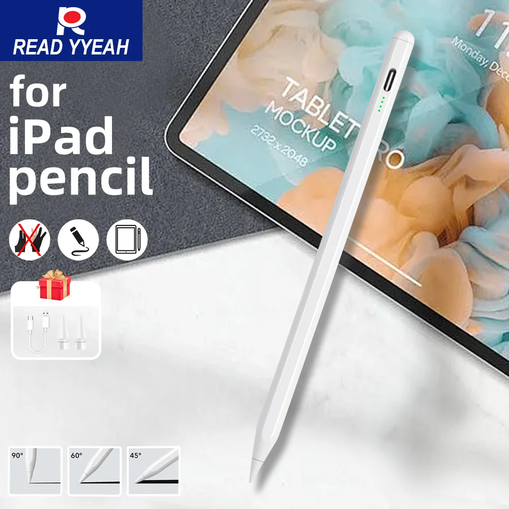 

Стилус для Apple iPad с магнитной всасывающей чувствительностью наклона для iPad, аксессуары-карандаш 2018-2022 Pro Air Mini Stylus