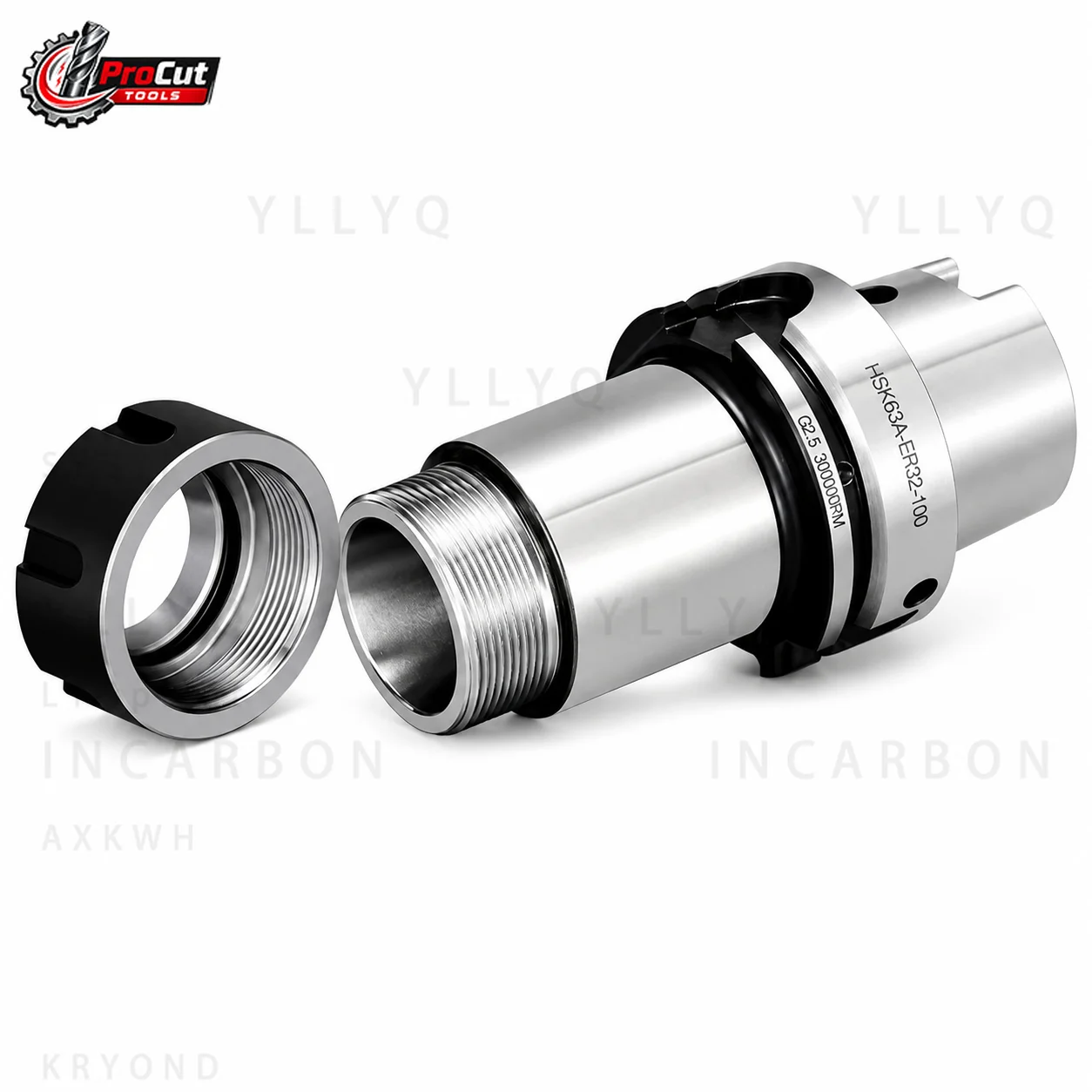 HSK63A ER11 ER16 ER20 ER25 ER32 ER40 Tool Holder, ER Collet Chuck, CNC Milling Lathe Tool Bracket for Machining Center