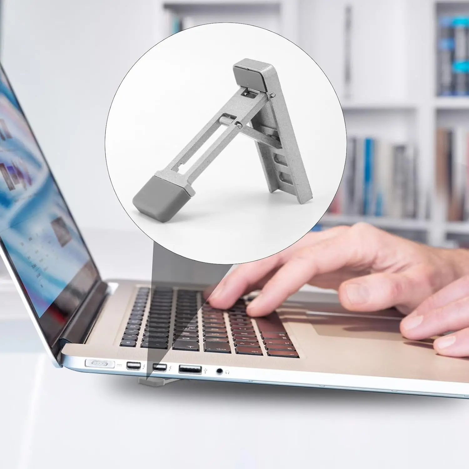2Pcs Foldable Keyboard Riser Stand Adjustable Tilt Portable 