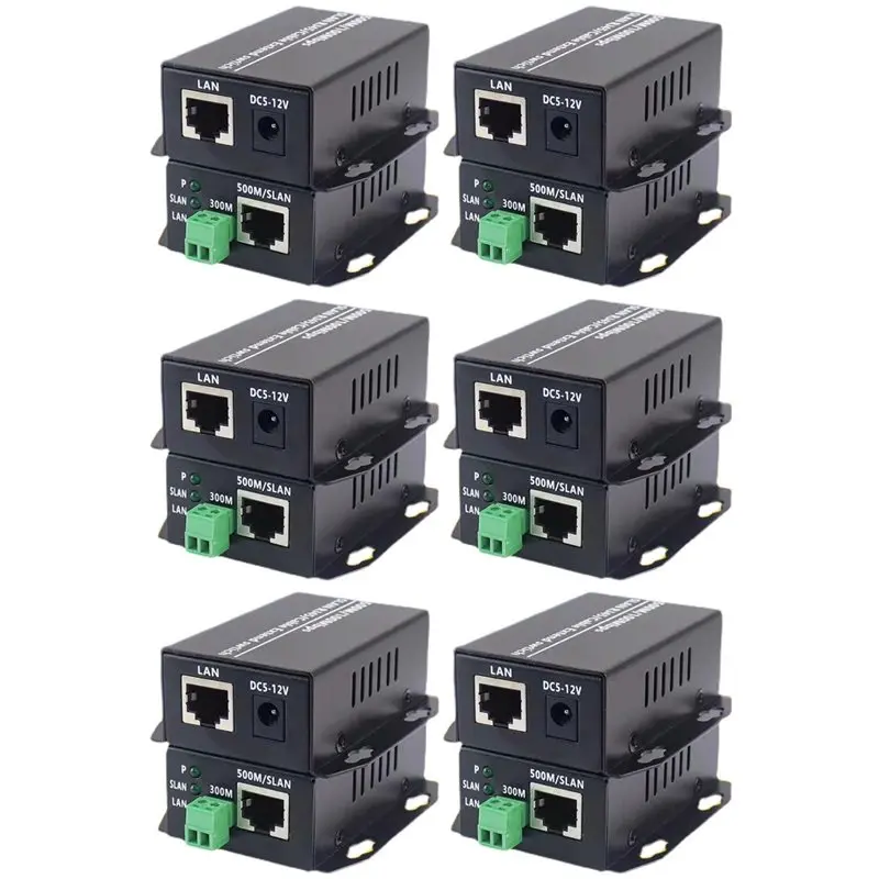QWE-12X Ethernet Over Twisted Pair Converter -Ethernet Extender Over Twisted Line Phone Wire Line, RJ45 LAN Network Booster
