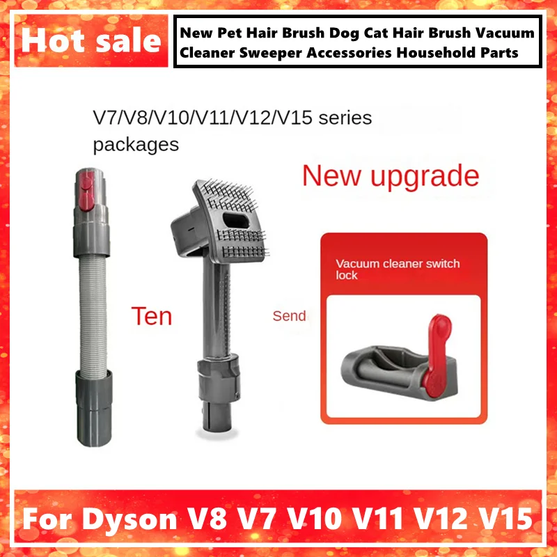 For Dyson V8 V7 V10 V11 V12 V15 New Pet Hair Brush Dog Cat Hair Brush Vacuum Cleaner Sweeper Accessories Household Parts