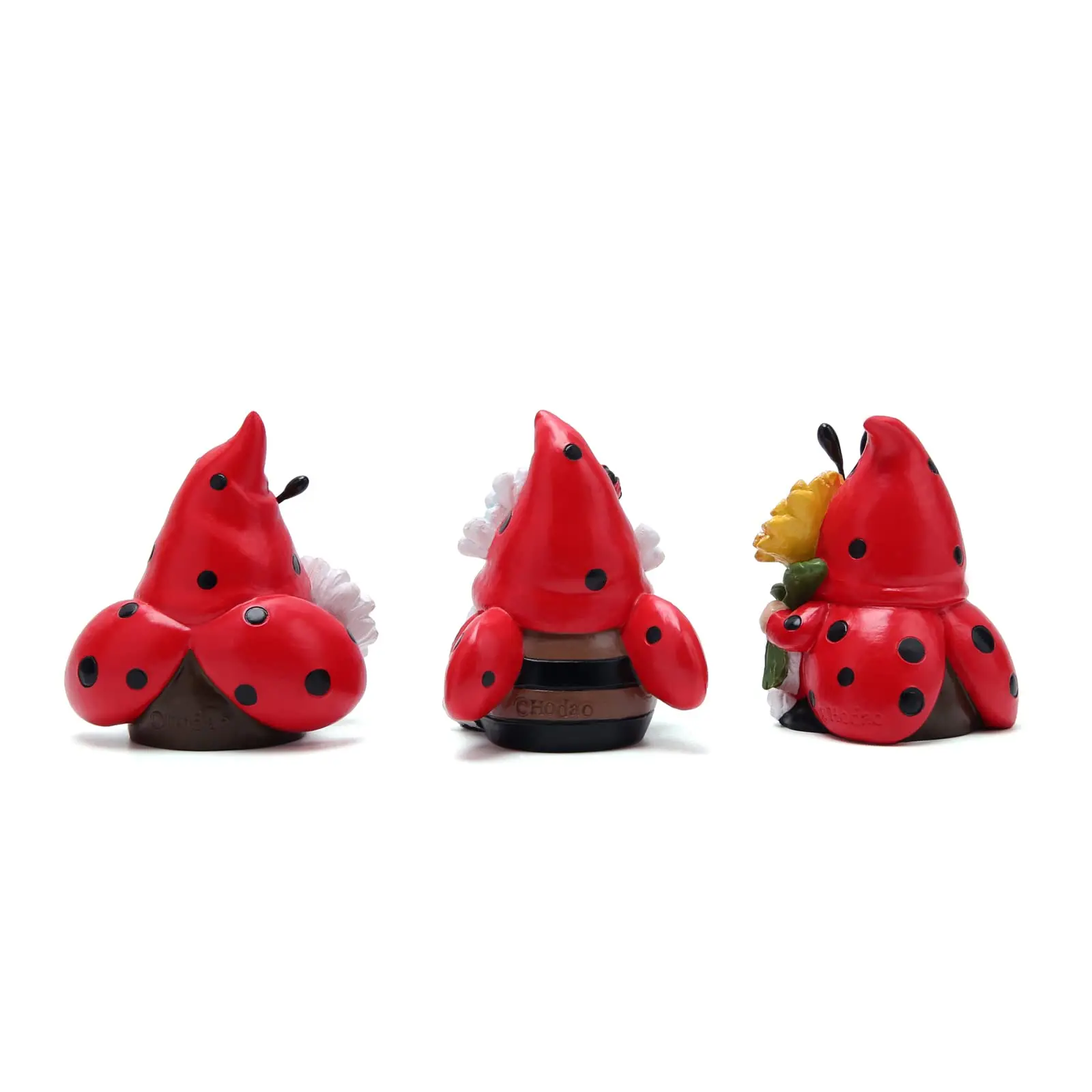 3PCS Ladybug Kitchen Tiered Tray Decor Ladybird Gnomes Resin Swedish Tomte Scandinavian Figurine Decorations Indoor Home Decor