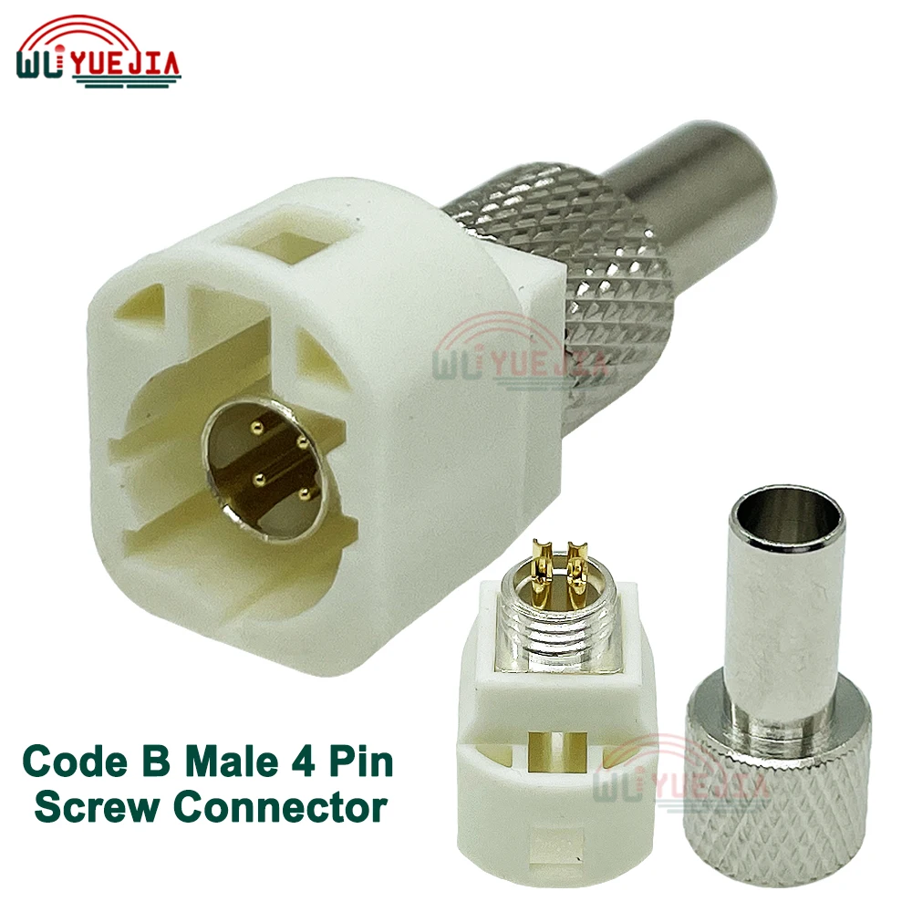 100 ohm 4Pin HSD Male Screw Connectors Code B/C/D/G/K/Z Crimp Straight Male Plug Car Vihicle LVDS Connector for Dacar 535 Cables