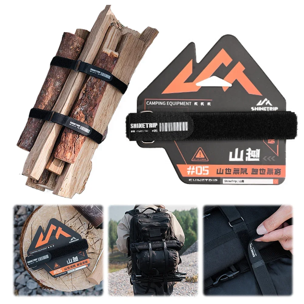 Camping Tie Down Straps with Hook-and-Loops Fastener Tent Canopy Equipment Binding Rope Travel Luggage Straps for Camping Hiking