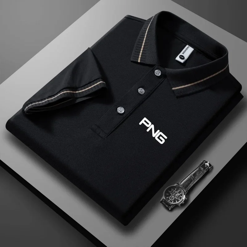 

Новая мужская летняя рубашка-поло 2026 года для бизнеса и отдыха, дышащая, с принтом на воротнике, короткий рукав, люксовый бренд