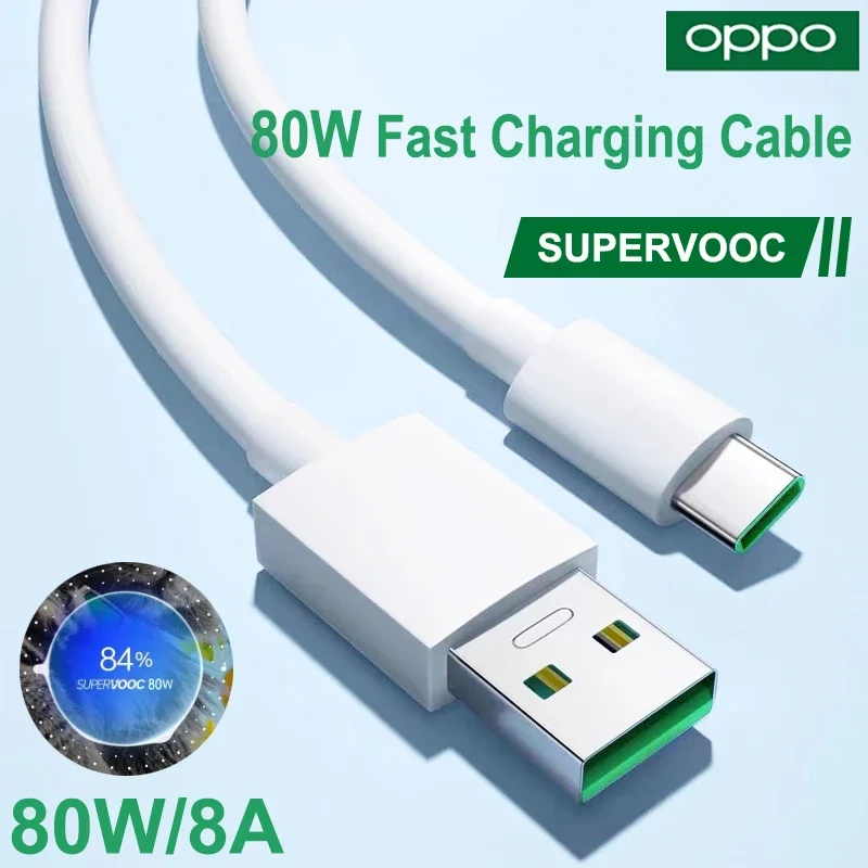 Original OPPO Fast Charging Cable Type C Supervooc 80W 65W OPPO Find X9 X5 X6 X3 Pro Neo N2 Reno 10 6 8 7 Pro A77 A78 Usbc Vooc - náhled 2