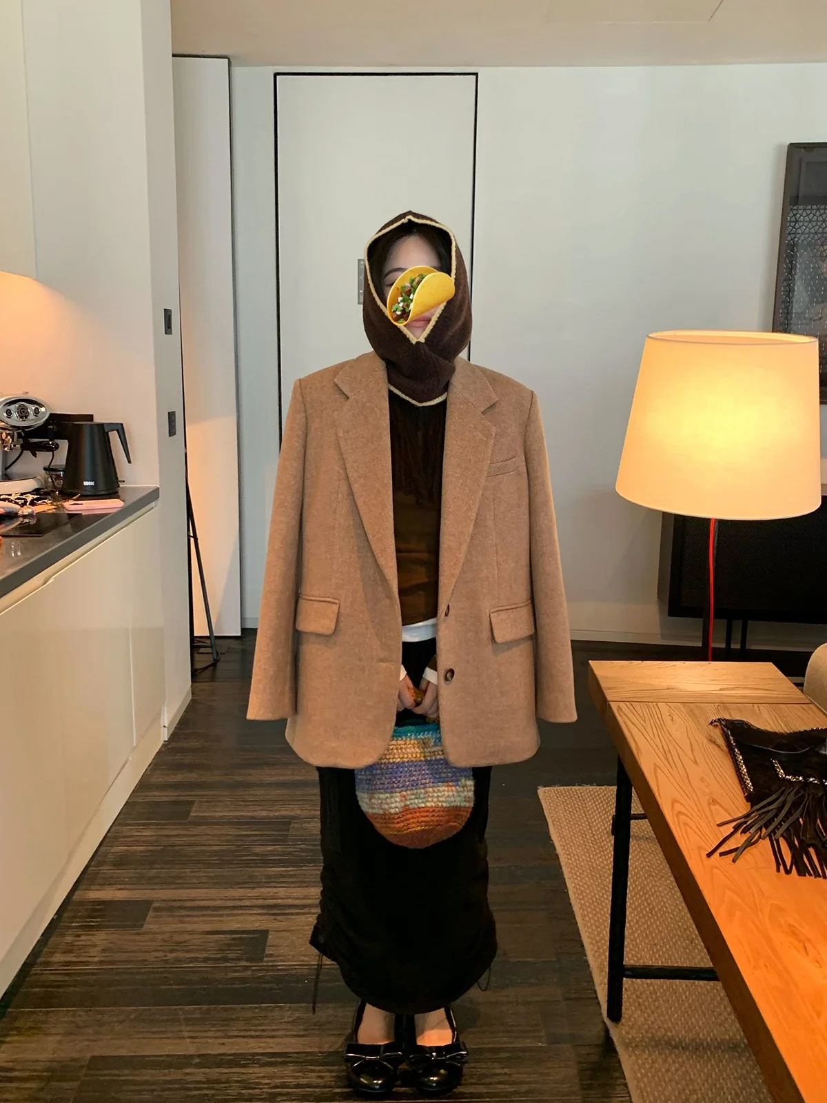 

Классический короткий женский шерстяной пиджак коричневого цвета с плоским воротником, универсальная рабочая одежда, на одной пуговице, с длинными рукавами