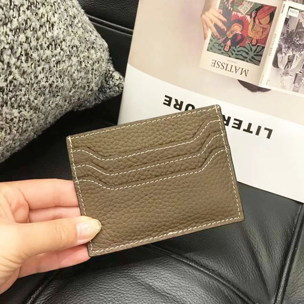 Real Leather Zip Credit Card Holder Custom Initials Mini Cowhide Men Women Wallet Luxury Portable DIY Personalize Letters Purse