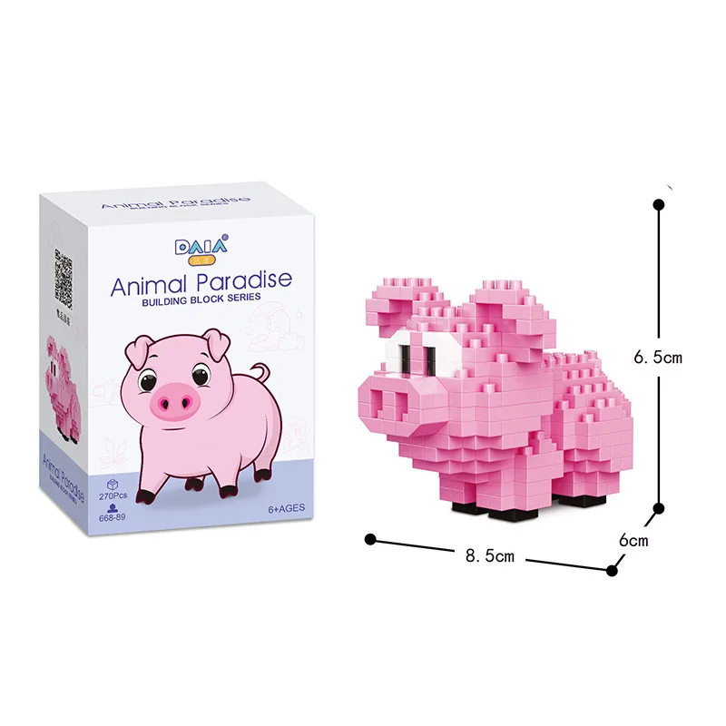 Parrot Puzzle Assembly Building Blocks Toys Animal Series 3D Model Micro Mini Diamond Brick Children Toy Pig Panda Hamster Snail