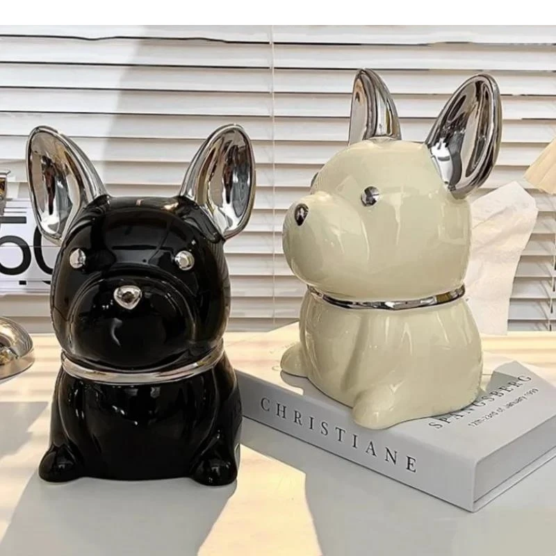 

Ceramic Tissue Box Cartoon Dog Draw Paper Trays Tabletop Storage Container Towel Holder Napkin Organizadores