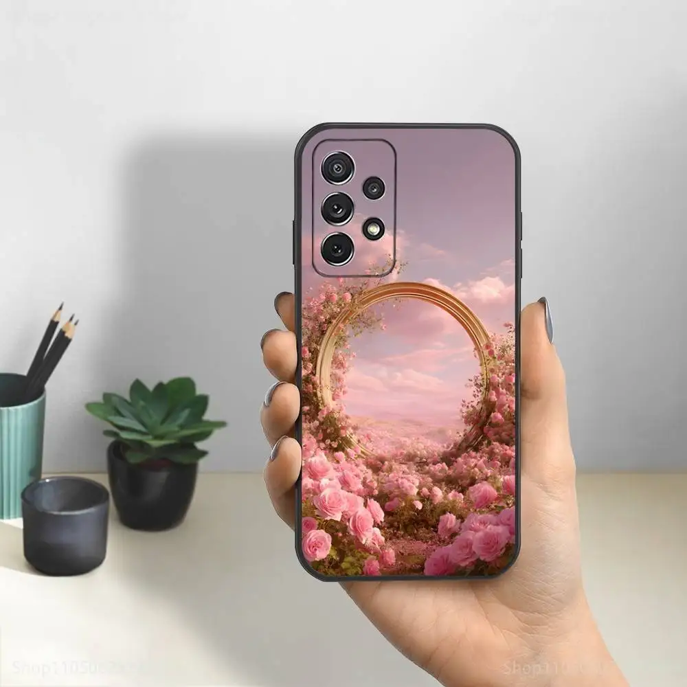 Funda de teléfono de arte romántico griego antiguo para Samsung S25,S24,S23,S22,S21,S20,S10,Ultra,Plus,Lite,FE, funda negra de silicona suave