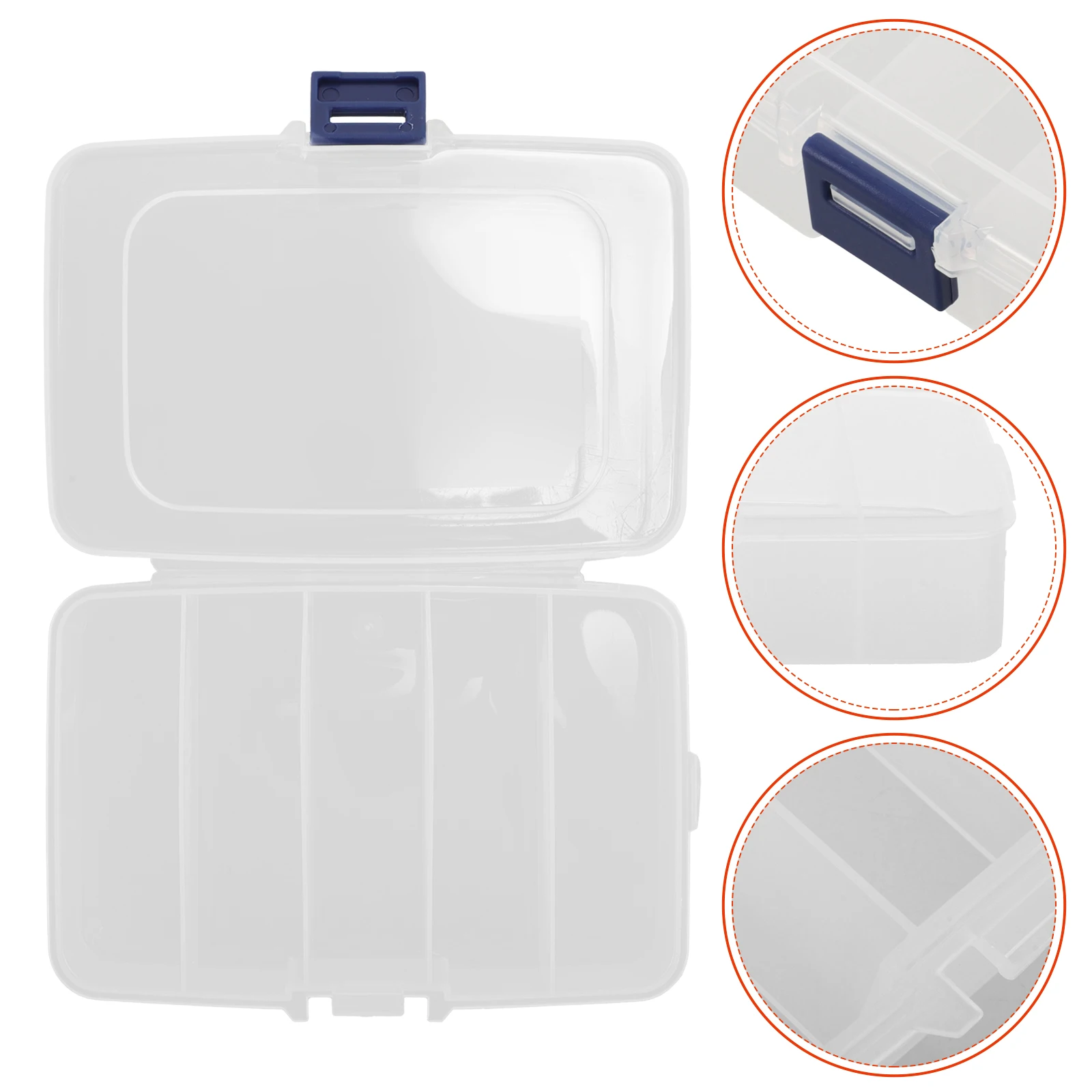 

Saw Blade Box 5 Compartments Transparent Tool Saw Blade Case Organizer Parts Hardware Container Case Lid Portable