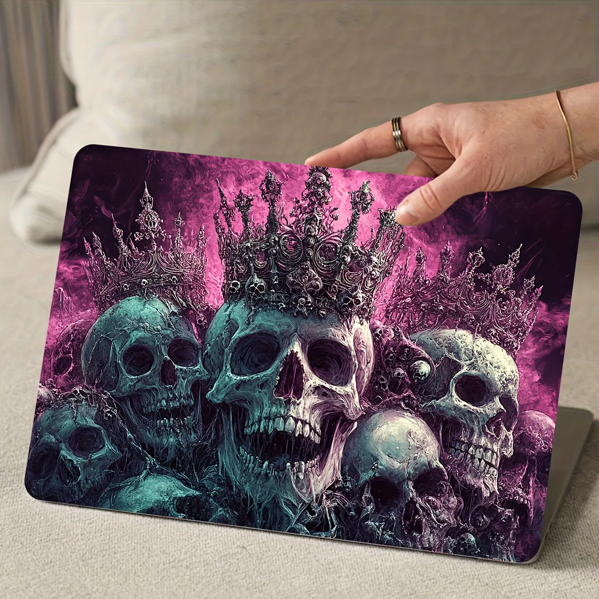 Vinyl notebook shell skeleton stickers,2 pieces/set, scratch resistant DIY art protective cover, universal netbook skin stickers