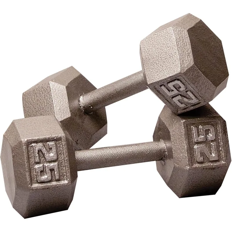 

Body-Solid Cast Iron Hexagon Dumbbell, Hand Weights For Men and Women, Weight Dumbbells for Strength Training