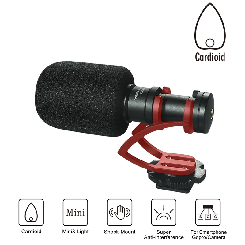 Comica CVM-VM10 II Video Microphone Directional Shotgun on Camera MIC for DJI OSMO Smartphone GoPro Micro Smartphone Recording