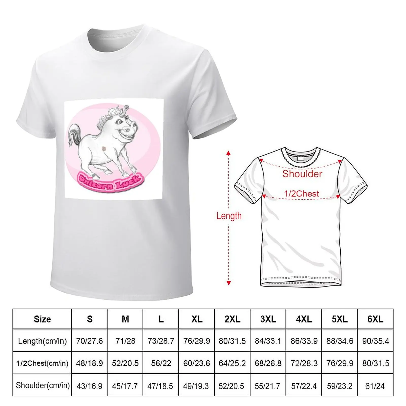 Unicorn Luck - Chubby Unicorn Horse (Original Drawing by ACCI) T-Shirt cute tops blanks sublime heavy weight t shirts for men