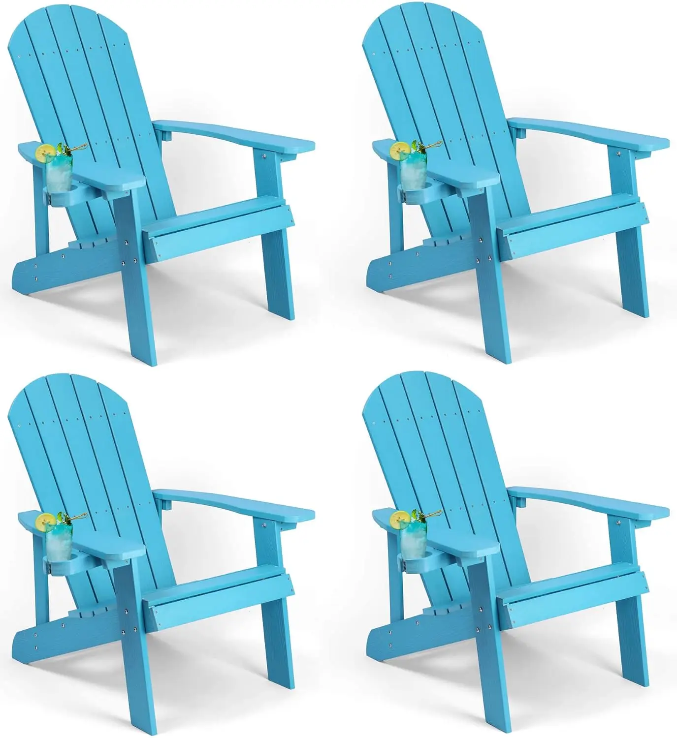 Chairs Set of 4 All Weather Resistant Plastic Chairs with Cup Holder 5 Easy Steps to Install Outdoor Chairs for Patio