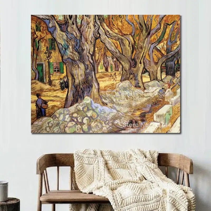 

Oil Reproduction Large Plane Trees by Vincent Van Gogh Canvas Painting Hand Painted High Quality