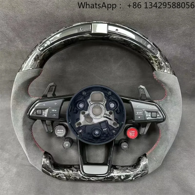LED Suede Steering Wheel Carbon Fiber Steering Wheel for Audi TT R8 A4 A5 S3 S4 S5 S6 S7 RS3 RS4 RS5 RS6 A6 C7 RS Q5 Q6
