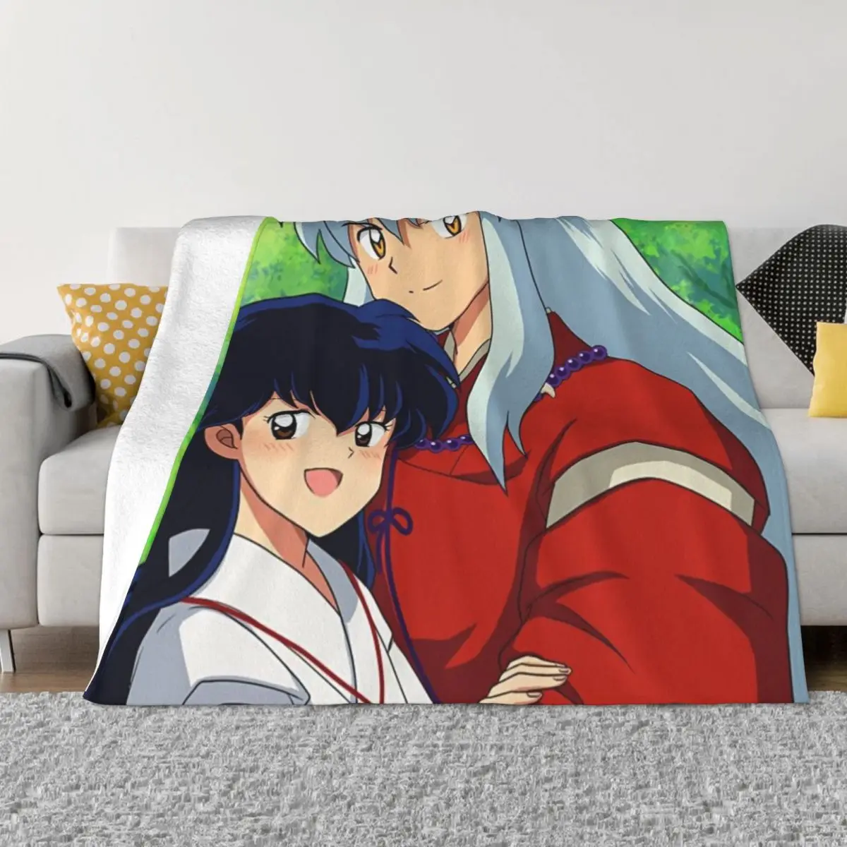 

InuYasha 00691 Одеяло до колена для спальни, одеяло для кровати, одеяла для пар, персонализированные одеяла, пледы
