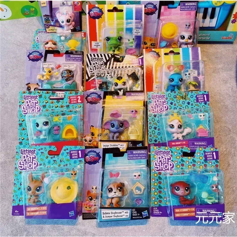 Hasbro Littlest Pet Shop Cute Animal Series Big Eyes Cats Dogs Miniature Action Figure Doll Decoration Children Toys Kids Gifts