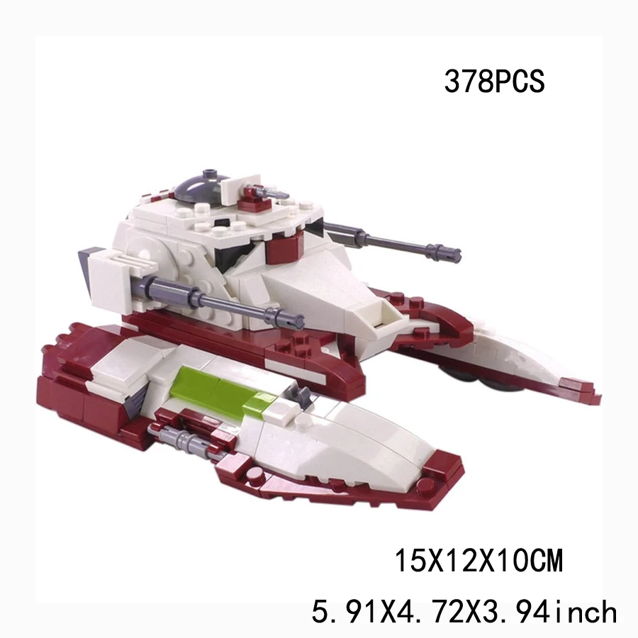 MOC ‌Galactic Republic Tank 378PCS Building Blocks Military Model Sci Fi Toy Gift for Adults