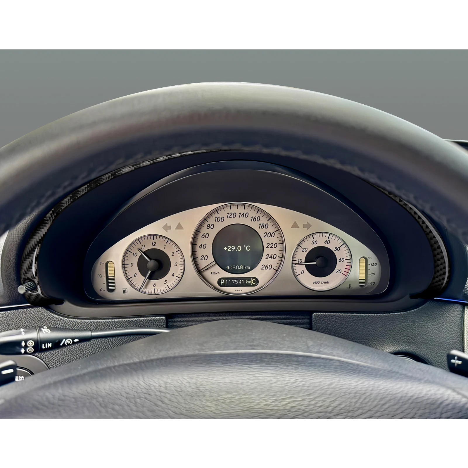 Kohlefaser-Innenaufkleber. Auto-Mittelkonsole Schalthebel-Verkleidung Für Mercedes Benz CLK A209 C209 (2002-2010) Zubehör. – Detail 31