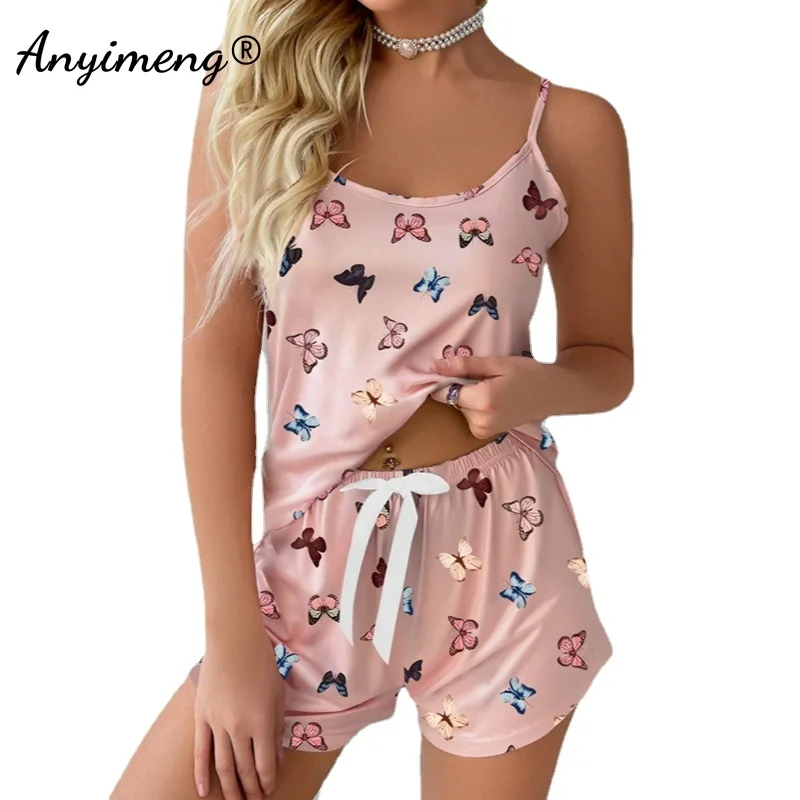 

Женское ночное белье без рукавов, горячая женская летняя Пижама, одежда для сна для отдыха на тонких бретельках, эластичная пижама из молочного шелка