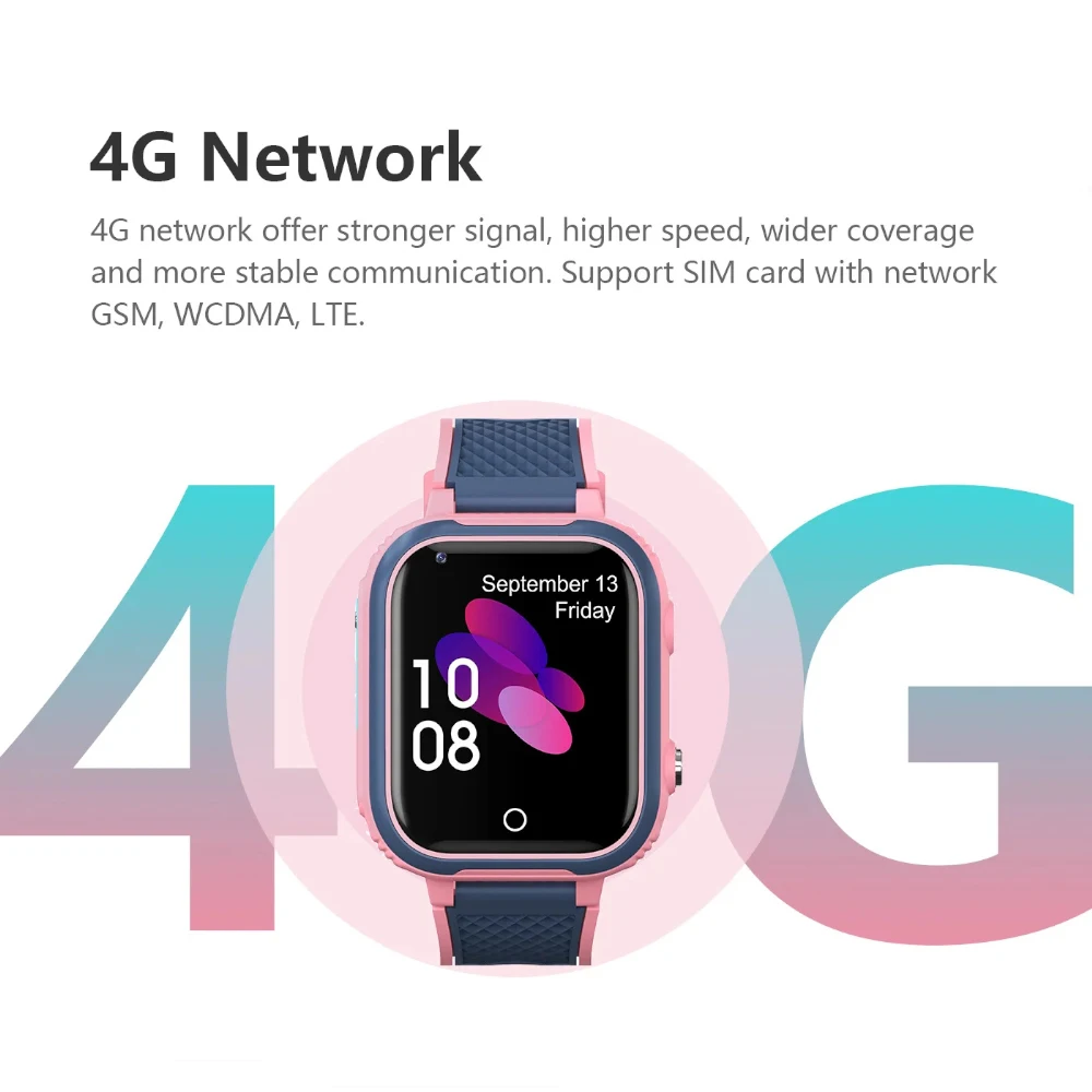 مخصص مقاوم للماء SOS LBS واي فاي لتحديد المواقع الاطفال Smartwatch بطاقة Sim 2G 3G 4G الأطفال ساعة الهاتف المحمول الذكية مع الكاميرا