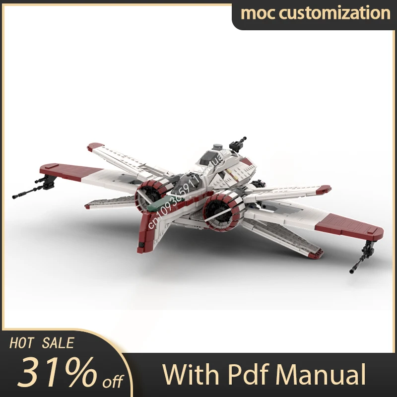 

2442 шт. Moc Star Battle ARC-170 модель Starfighter, строительные блоки, кирпичи, сделай сам, креативная сборка, развивающие игрушки, детский праздничный подарок